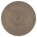 Ručne vyrobený koberec z juty okrúhly 150 cm sivý