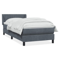 vidaXL Posteľný rám boxspring s matracom tmavosivý 100x210 cm zamat