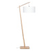 Stojacia lampa s bielym tienidlom a konštrukciou z bambusu Good&Mojo Andes
