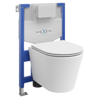 MEXEN/S - WC predstenová inštalačná sada Fenix XS-F s misou WC Rico + sedátko softclose, biela m