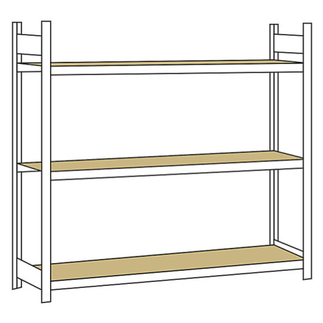 Regál s veľkým rozpätím, s drevotrieskovou doskou, výška 2000 mm SCHULTE