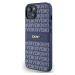 DKNY PU Leather Repeat Pattern Tonal Stripe Zadný Kryt pre iPhone 14 Blue