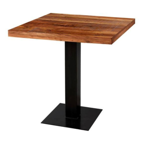 Sconto Jedálenský stôl GURU akácia forest/kov, 70x70 cm Houseland