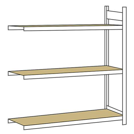 Regál s veľkým rozpätím, s drevotrieskovou doskou, výška 2000 mm SCHULTE