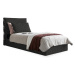 Čierna čalúnená jednolôžková posteľ s úložným priestorom s roštom 90x200 cm Sleepy Luna – Miufor