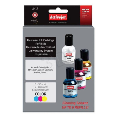 Atrament ActiveJet Universal Color 3x30ml