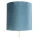 Podlahová lampa zlatá / mosadz s velúrovým odtieňom modrej 40/40 cm - Parte