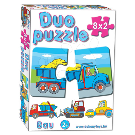 Dohány baby detské puzzle 2-obrázkové 8 obrázkov Duo Pracovné autá 638-4 DOHÁNY