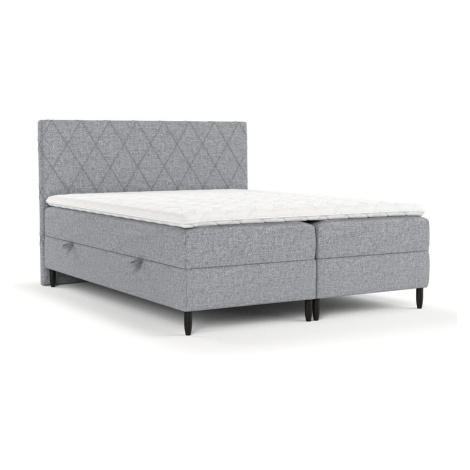 Sivá boxspring posteľ s úložným priestorom 160x200 cm Gwen – Maison de Rêve