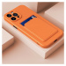 Apple iPhone 13 Pro Max, Silikónové puzdro s držiakom kariet, Wooze Card Slot, oranžová