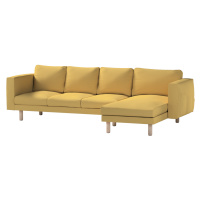 Dekoria Norsborg poťah na sedačku s ležadlom - 4 os., matná žltá, 291 x 88/157 x 85 cm, Cotton P