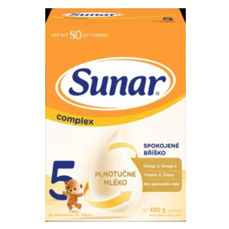 Sunar Complex 5 pokračujúca mliečna výživa (od ukonč. 36. mesiaca) 600g