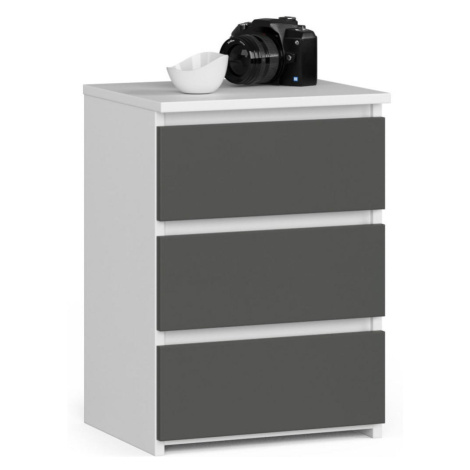 RAUMHIRSCH FURNITURE KOMODA Biela, grafitovo šedá 57/40/35