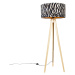 Stojacia lampa drevená s látkovým tienidlom zebra 50 cm - Tripod Classic