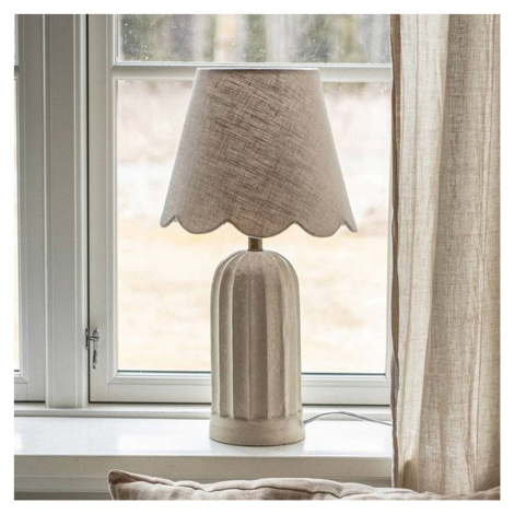 PR Home stolová lampa Haley, béžová, textil, Ecomix, výška 50 cm