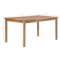 Záhradný jedálenský stôl teak Dekorhome 150x90x77 cm,Záhradný jedálenský stôl teak Dekorhome 150