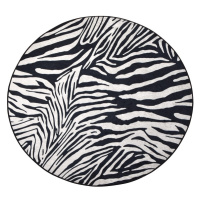 Okrúhly koberec Zebra 140 cm biely/čierny