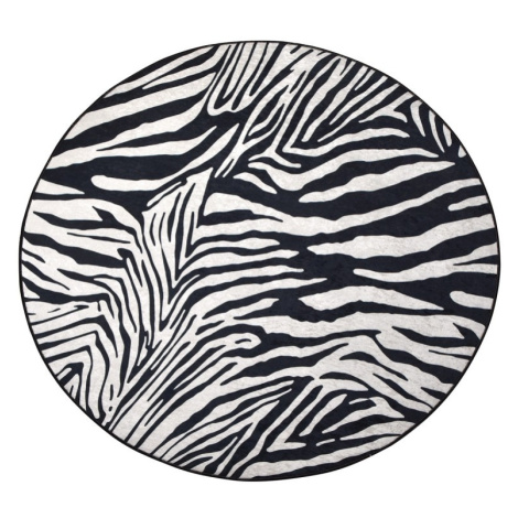 Okrúhly koberec Zebra 140 cm biely/čierny