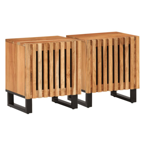 vidaXL Nočné stolíky 2 ks 40x34x46 cm akáciový masív