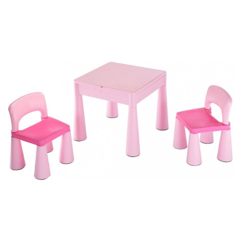 Detská sada stolček a dve stoličky NEW BABY ružová