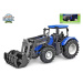 Kids Globe traktor modrý s predným nakladačom voľný chod 27cm