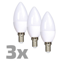 ECOLUX LED žiarovka Ecolux 3-pack, sviečka, 6W, E14, 3000K, 450lm, 3ks