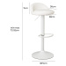 Biele barové stoličky s nastaviteľnou výškou z imitácie kože v súprave 2 ks (výška sedadla 72 cm