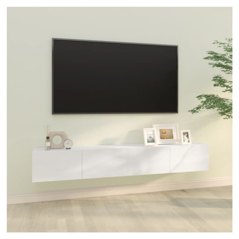 vidaXL Nástenné TV skrinky 2 ks lesklé biele 100x30x30cm sprac. drevo