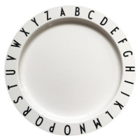 Biely detský tanier Design Letters Eat & Learn, 20 cm