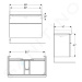GEBERIT - Smyle Square Umývadlová skrinka, 884x470x617 mm, 2 zásuvky, lesklá biela/matná biela 5