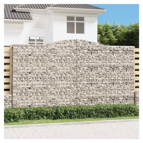 vidaXL Oblúkový gabionový kôš 4 ks 400x30x220/240cm pozinkované železo