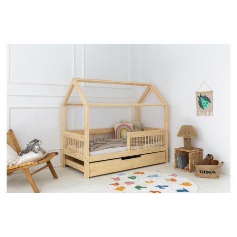 Domčeková/s výsuvným lôžkom detská posteľ z borovicového dreva s úložným priestorom 90x160 cm v  Adeko