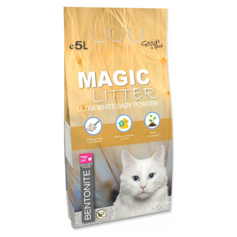 Podstielka Magic Litter Bentonite Ultra White Baby Powder 5L MAGIC CAT