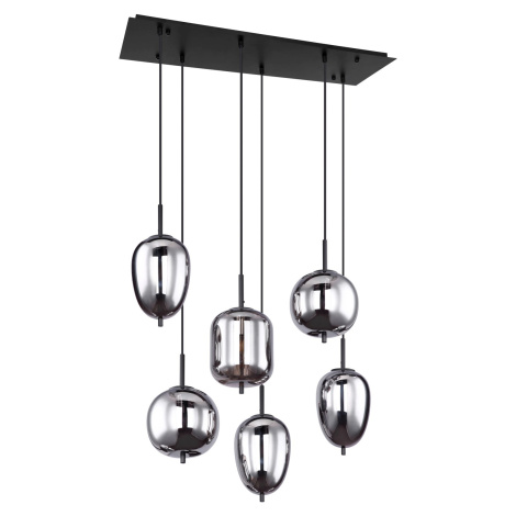 GLOBO Závesné svietidlo BLACKY čierna/dymová E14 40 W 800 x 340 x 1200 mm