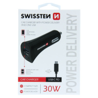 Adaptér Swissten Cl USB-C 2,4 A + kábel micro USB čierny