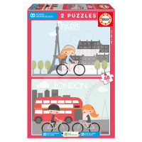 Educa puzzle Paris & London Apanona Children´s Villages 2x48 dielov 17726