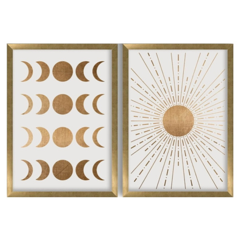 Súprava plagátov 2 ks v ráme 38x53 cm Moon & Sun – Wallity