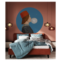 WALLCOLORS Dots Boy with Bubble Gum blue - tapeta POVRCH: Wallstick