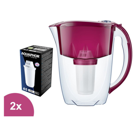 Aquaphor Prestige filtračná kanvica cherry 2,8 l + 2 ks filtra Aquaphor A5