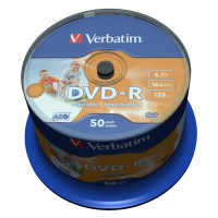DVD-R Verbatim 4,7 GB (120min) 16x WIDE Printable 50-cake NON-ID
