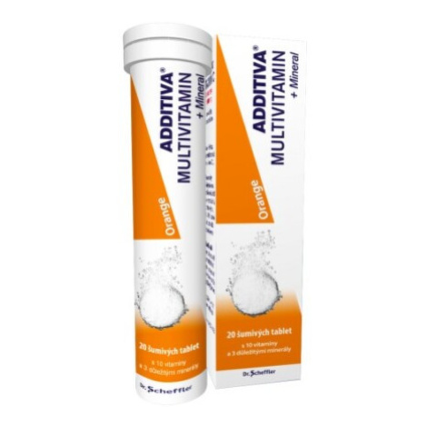 ADDITIVA Multivitamín + minerál orange 20 šumivých tabliet