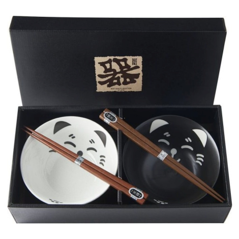 Made In JapanSet misiek Cat Face Design s paličkami 400 ml 2 ks