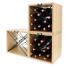 Regál na víno v dekore buka v prírodnej farbe na 12 fliaš – Compactor