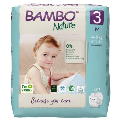 BAMBO Nature Plienky jednorázové 3, 28 ks, pre 4-8 kg