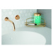 Rohová oceľová kúpeľňová polička v zlatej farbe Onda – Metaltex
