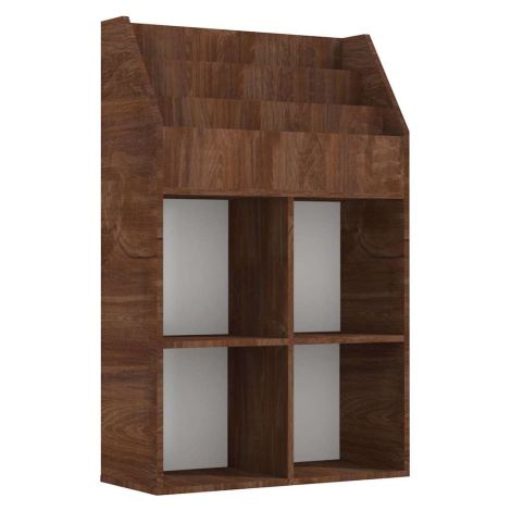 vidaXL Detský stojan na časopisy hnedý dub 71x30x114 cm spracov. drevo