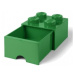 LEGO® úložný box 4 - so zásuvkou tmavo zelená  250 x 250 x 180 mm