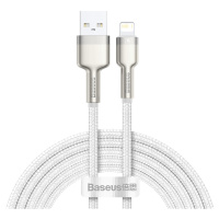 Dátový kábel Baseus Cafule Metal USB - Lightning  2,4A 2,0 m biely