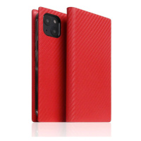 SLG Design puzdro D+ Italian Carbon Leather Diary pre iPhone 14 - Red