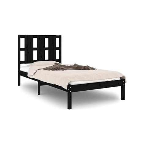 Rám postele čierny masívne drevo 90 × 190 cm Single, 3105569 SHUMEE